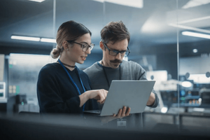 couple looking at laptop