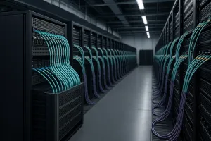 Dat center with fiber cables