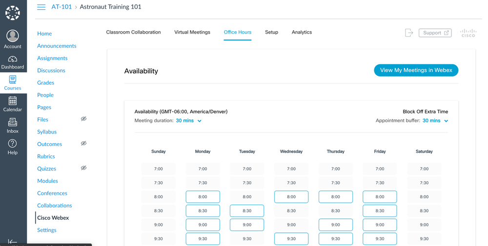 Cisco ex Education Connector and Canvas LMS for the Virtual